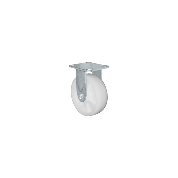 MEDIUM DUTY 4"X 2" WHITE NYLON WHEEL, RIGID CASTER 800lbs Capacity